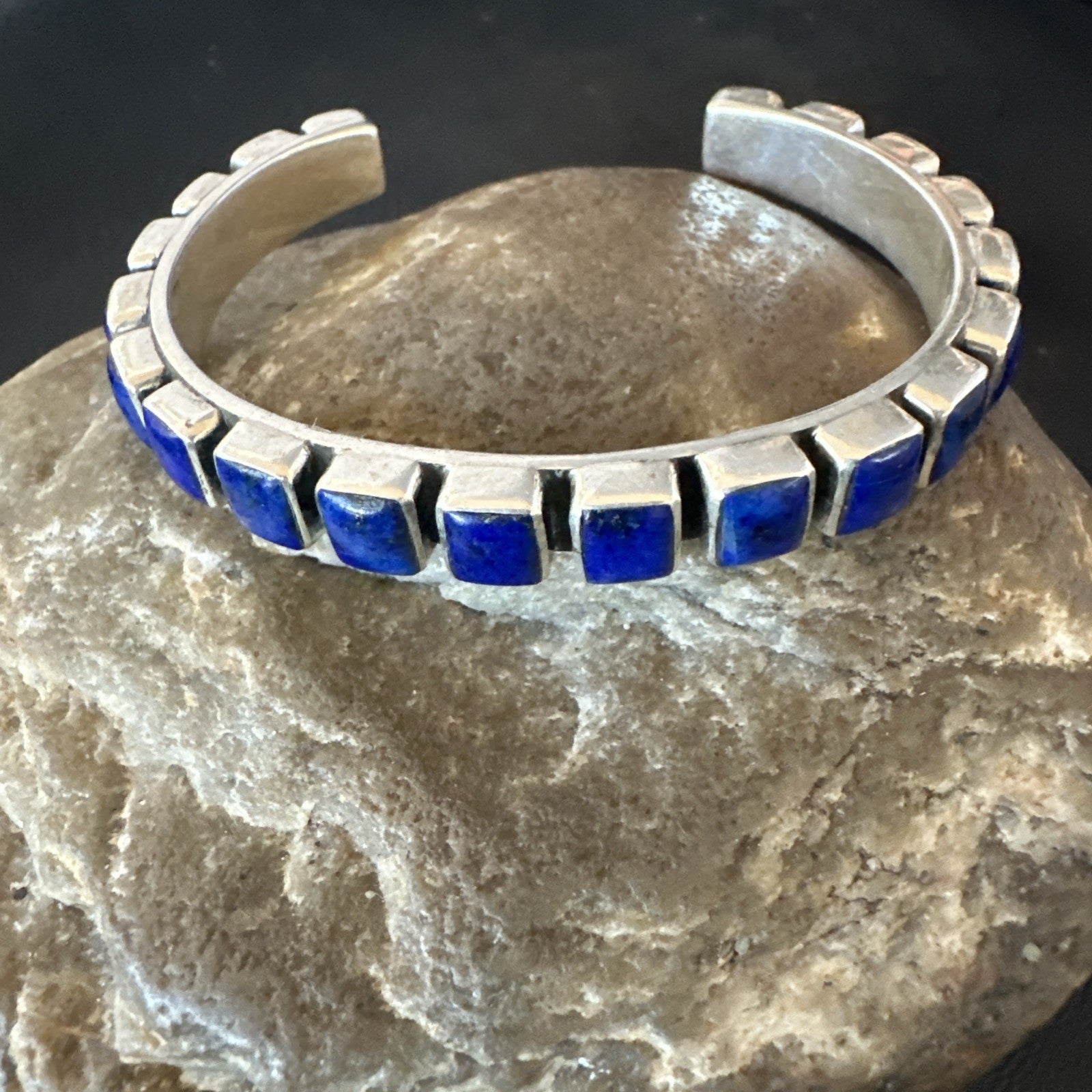 Men WoMens Blue Lapis Lazuli Navajo Sterling Silver Cuff Bracelet 19073