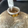 Infinity Men's Coffee Tigers Eye Navajo Inlay Ring Size 10 | Sterling Silver | Authentic Native American Handmade | 19047