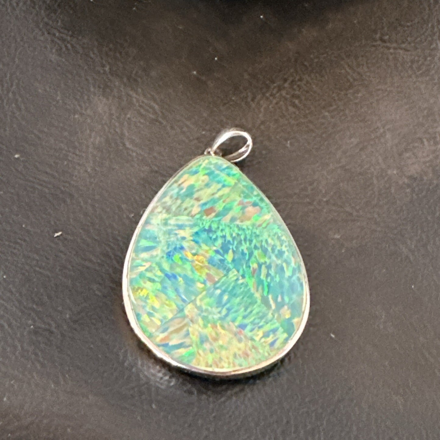 Mens Womens Multicolor Gilson Opal Navajo Sterling Silver Inlay Pendant 18610