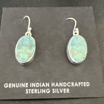 Gorgeous Blue Sterling Silver Denim Lapis Dangle Earrings 1” 15809