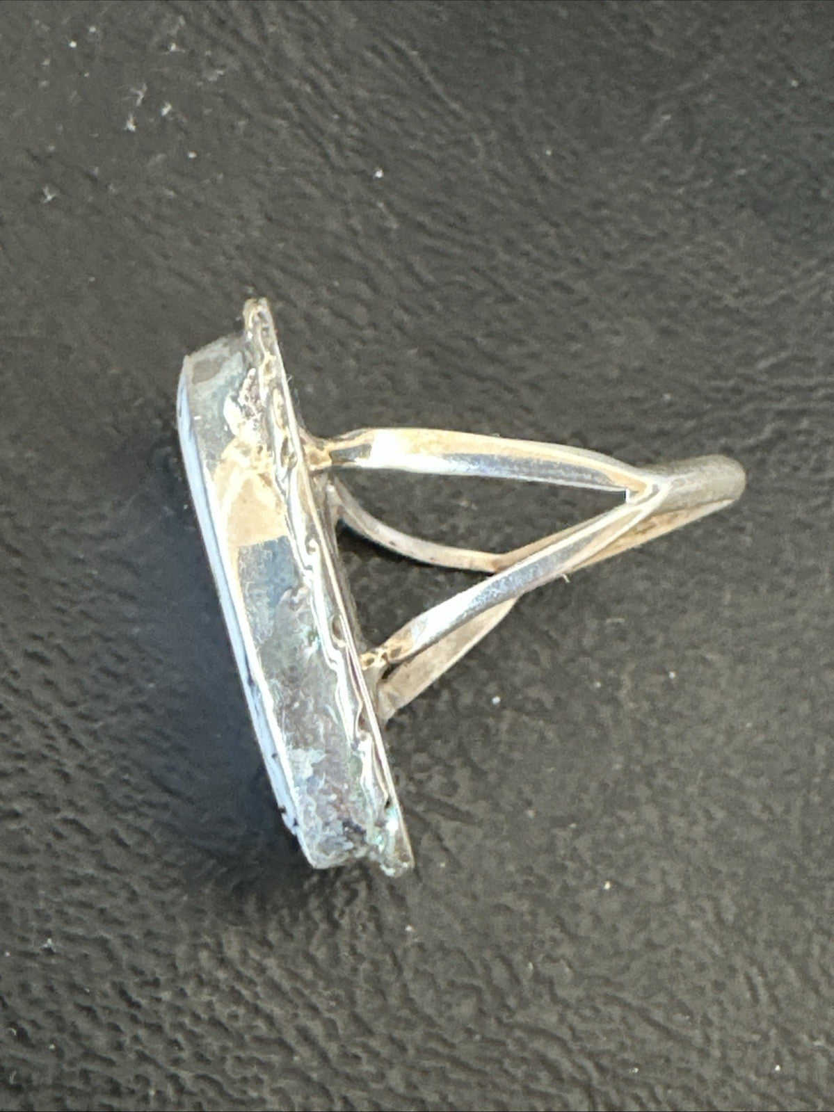 Navajo White Buffalo Turquoise Ring Sterling Silver Sz 8.5 19766