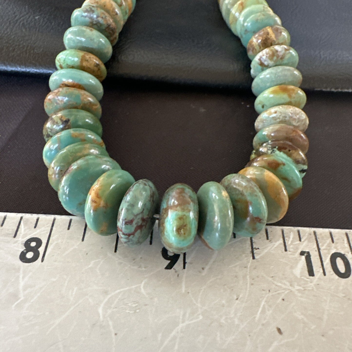 Green Turquoise Red Spiny Oyster Navajo Sterling Silver Necklace 21" 18360
