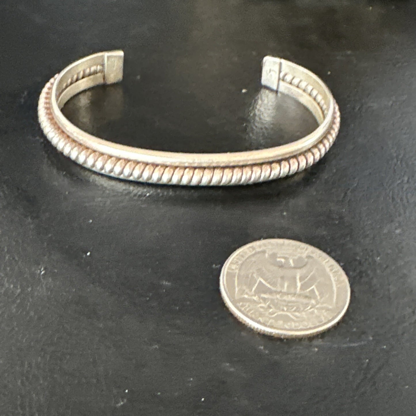 Native American Cuff Bracelet Old Pawn Navajo Sterling Silver 15072