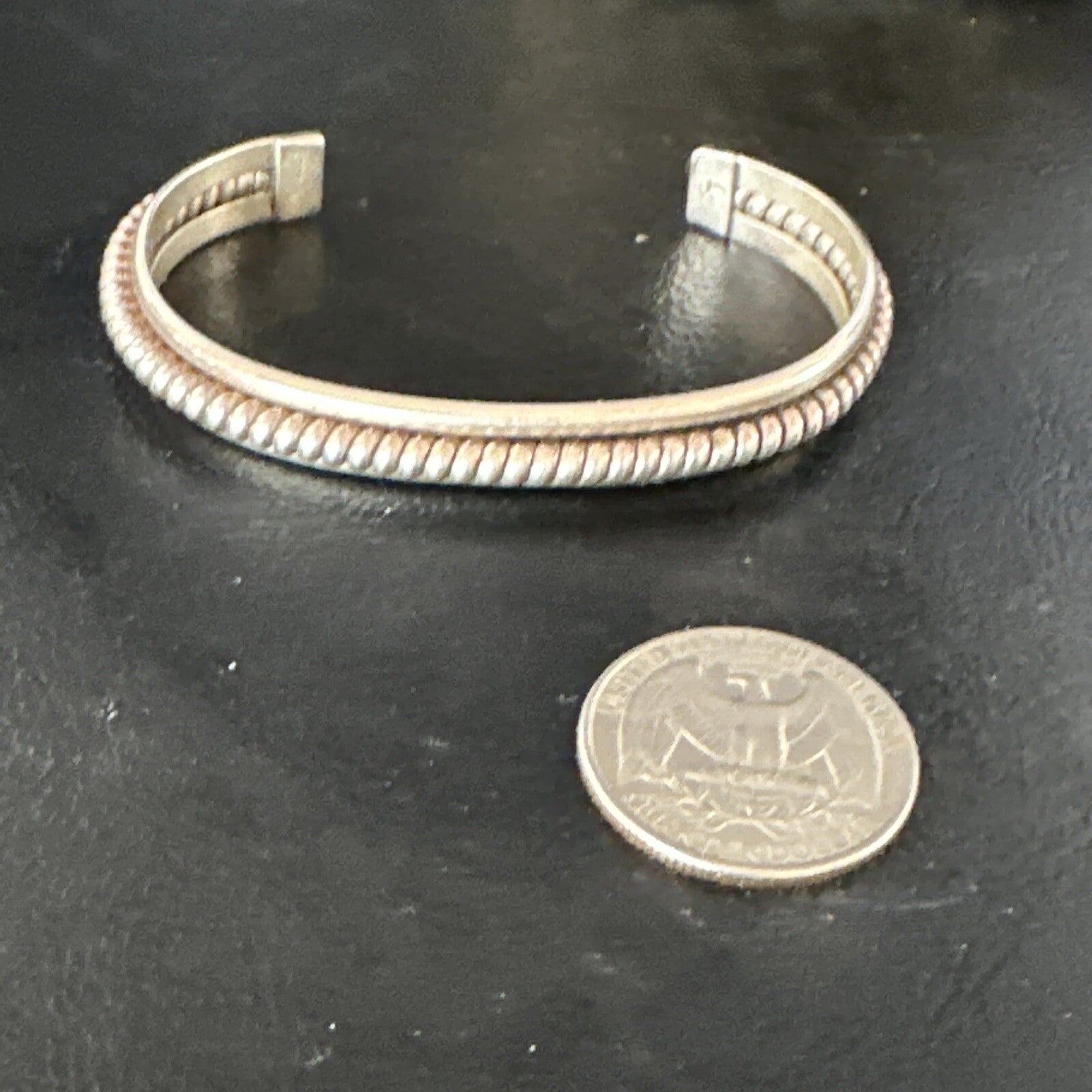 Native American Cuff Bracelet Old Pawn Navajo Sterling Silver 15072