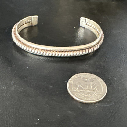 Native American Cuff Bracelet Old Pawn Navajo Sterling Silver 15072