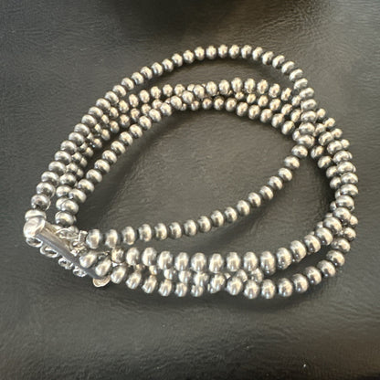 Southwestern Sterling Silver Beads 8" 4 Strand Bead Bracelet 18577