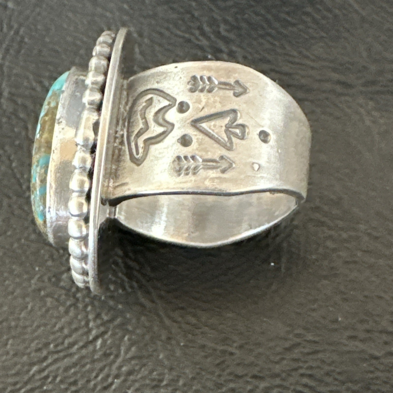 Navajo Sterling Silver Blue Royston Turquoise Ring Size 7 19631