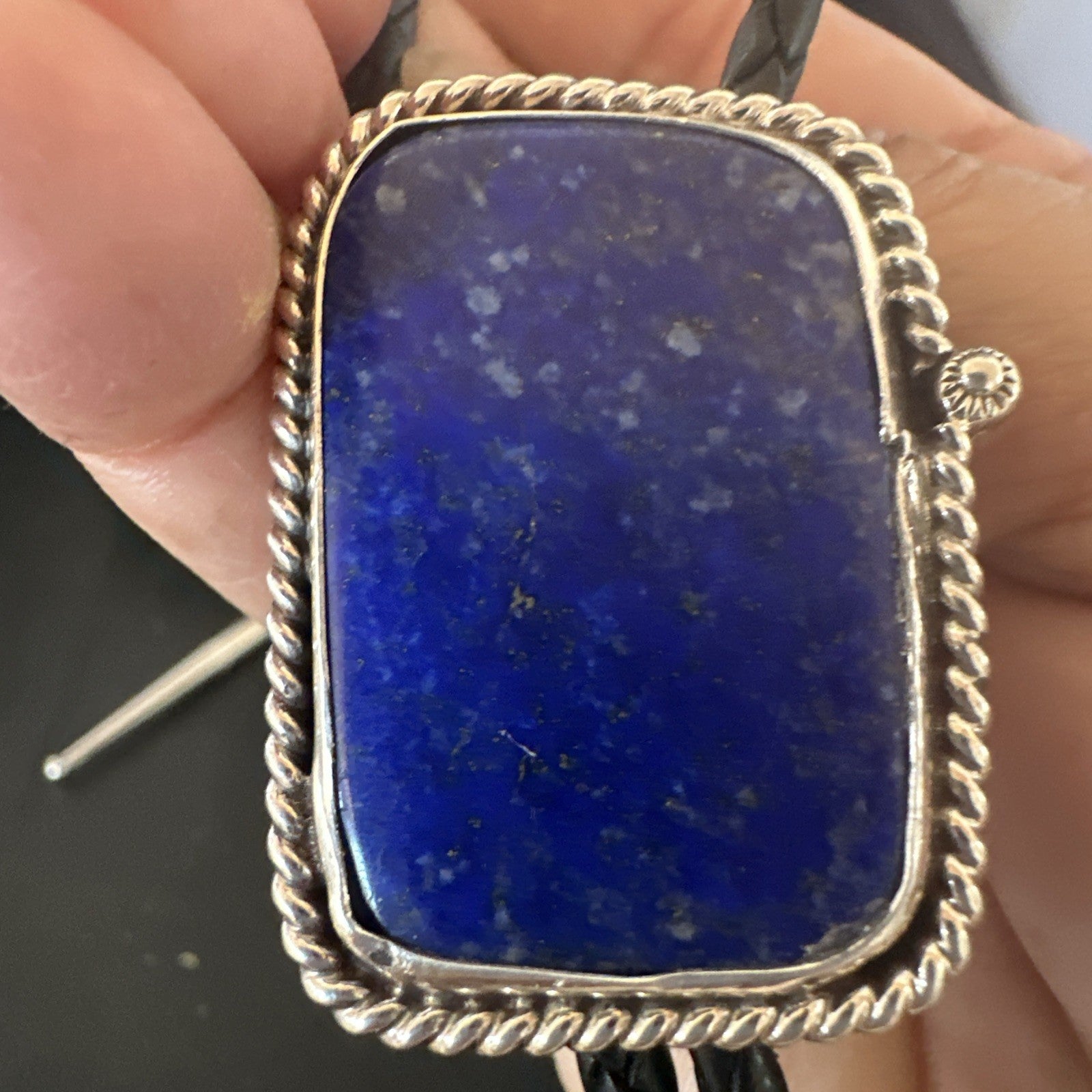Mens Blue Lapis Lazuli Navajo Sterling Silver Bolo Tie A Toledo 19052