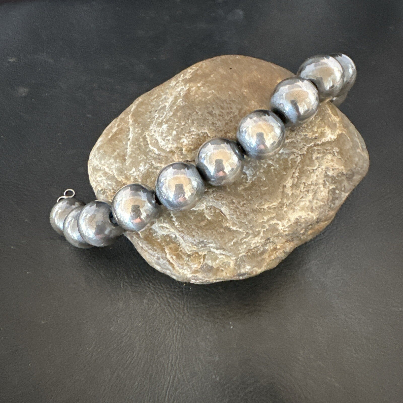 16mm Round Beads 8” Sterling Silver Beads Bracelet 91608