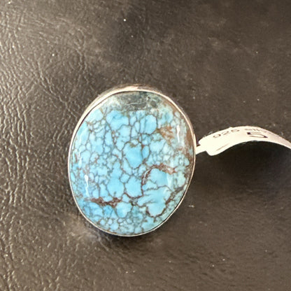Blue Turquoise#8 Southwestern Sterling Silver Ring Size 5 19727