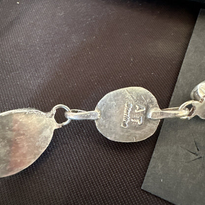 Native Navajo Sterling Silver Orange Spiny Oyster Dangle Earrings 1228
