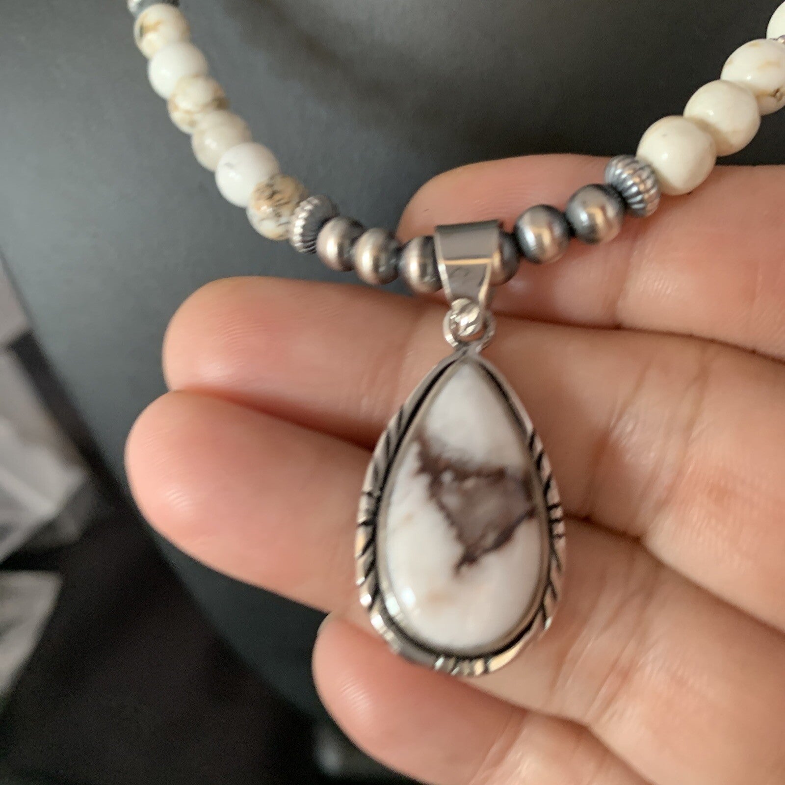 Native Navajo Pearls Purple Spiny Oyster Sterling Silver Necklace 4563