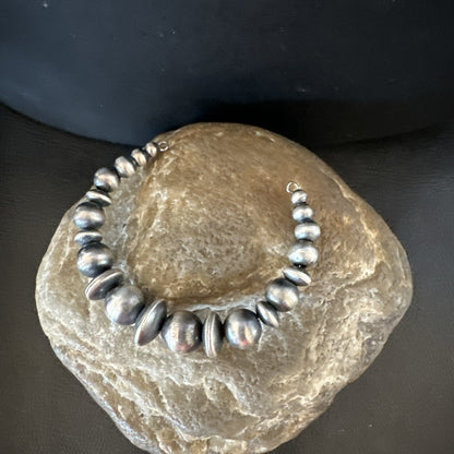 Children Navajo Pearls Sterling Silver Bead Stainless Wrap Bracelet 4.5" 19022