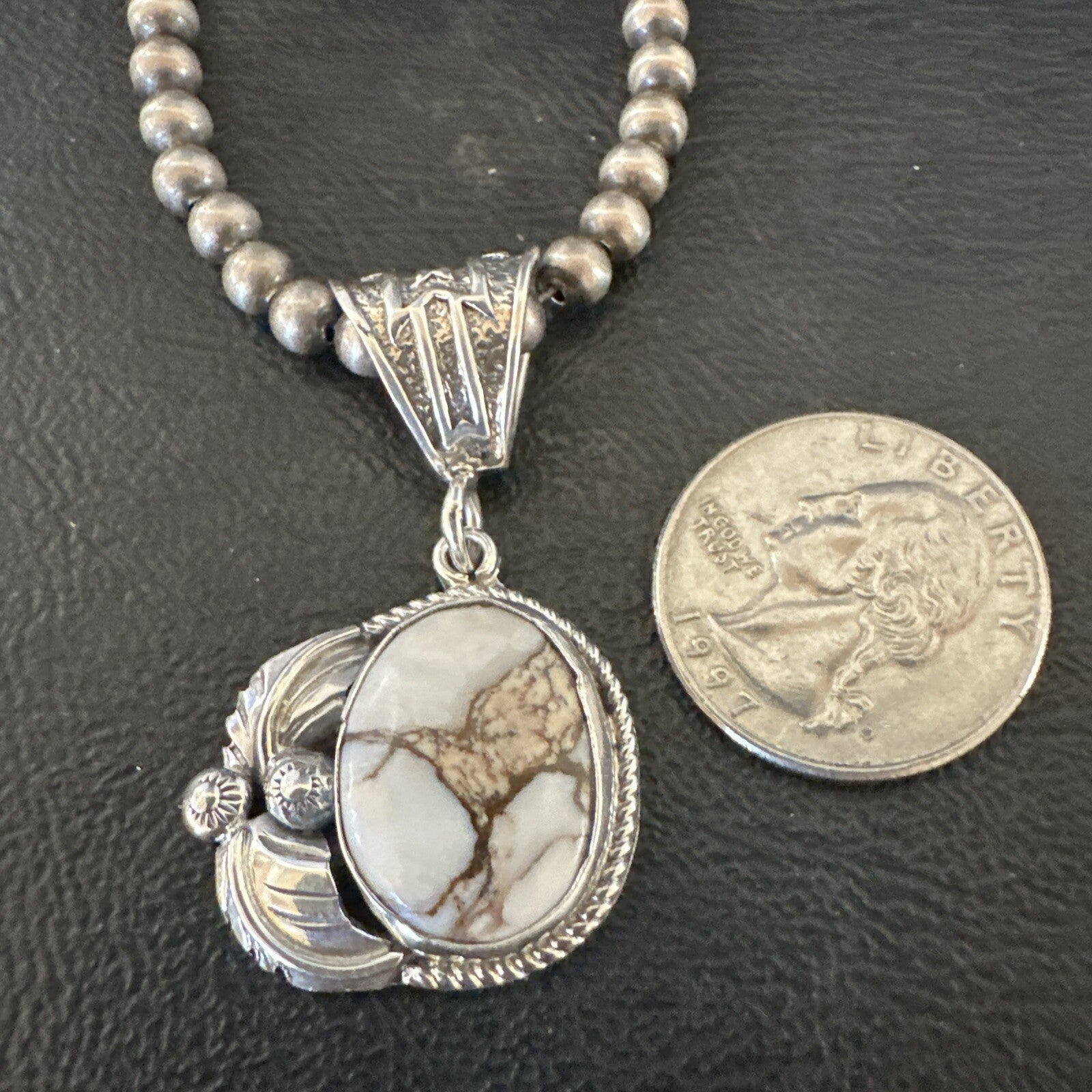 Mens Womens Wild Horse Turquoise Pendant Navajo Sterling Silver Necklace 17808N