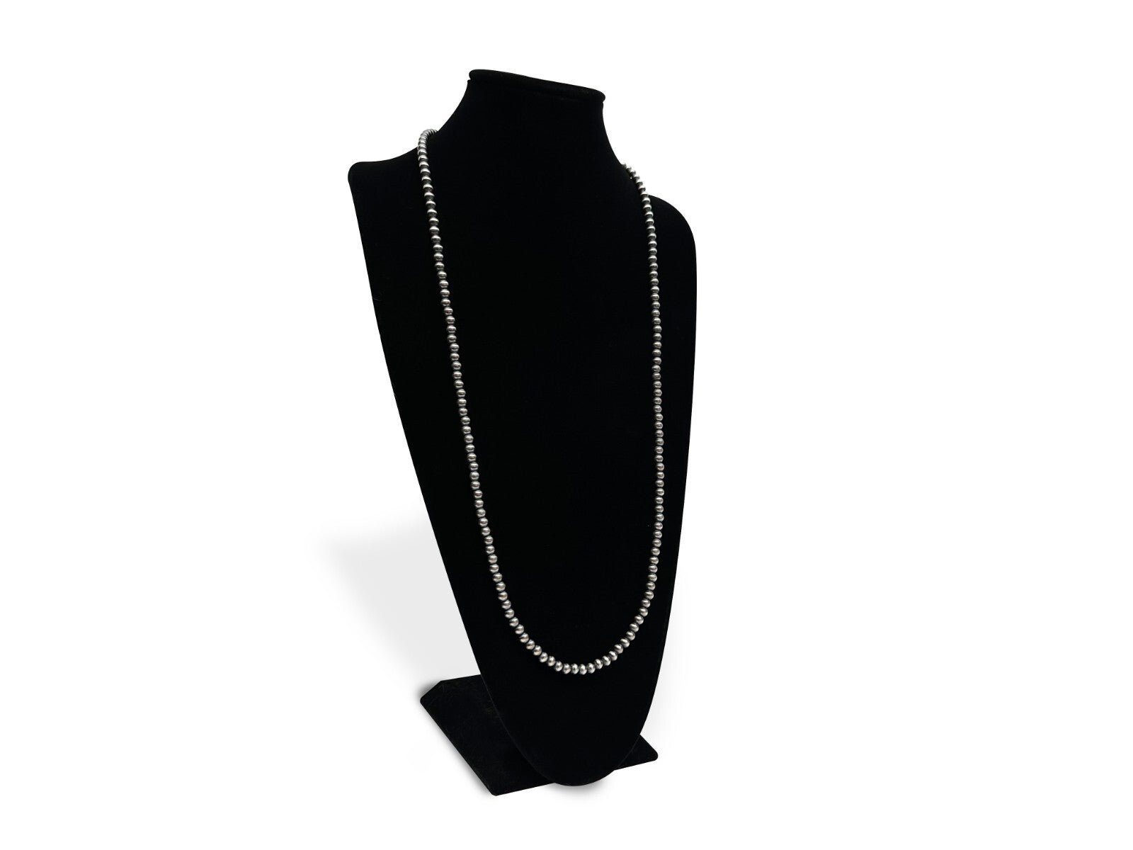 Native American 8mm Sterling Silver Navajo Pearls 32" Single Strand Necklace