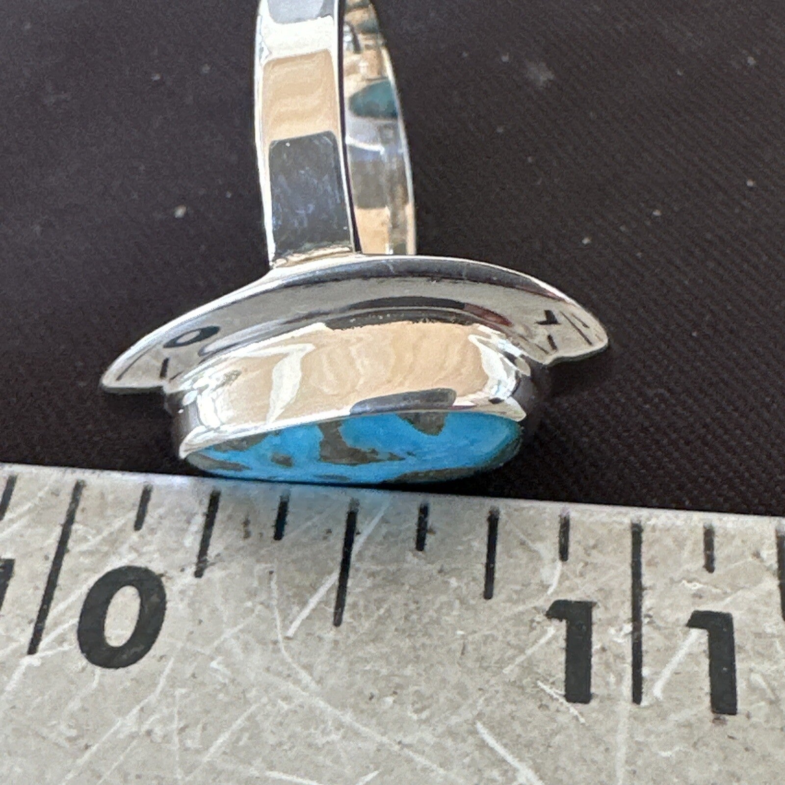 Southwestern Sterling Silver Blue Kingman Turquoise Ring Size 8 18520