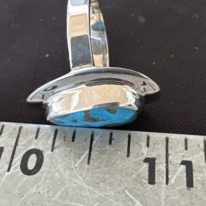 Southwestern Sterling Silver Blue Kingman Turquoise Ring Size 8 18520