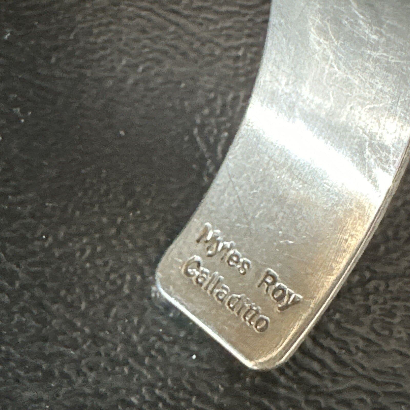 Stamped Cuff Bracelet Native American Navajo Sterling Silver 18119