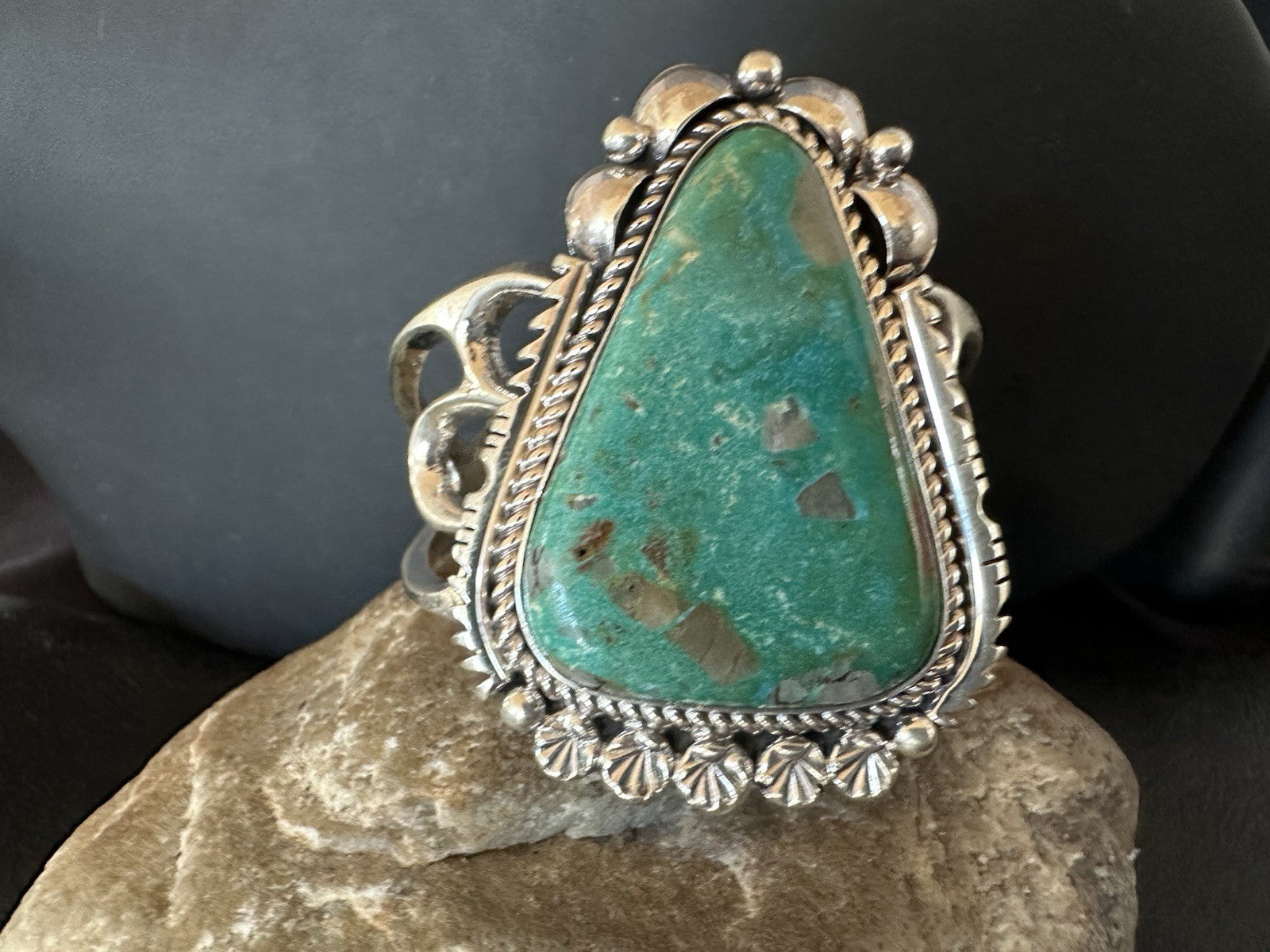 Mens Tufa Royston Turquoise Navajo Sterling Silver Cuff Bracelet 7.1" 19452