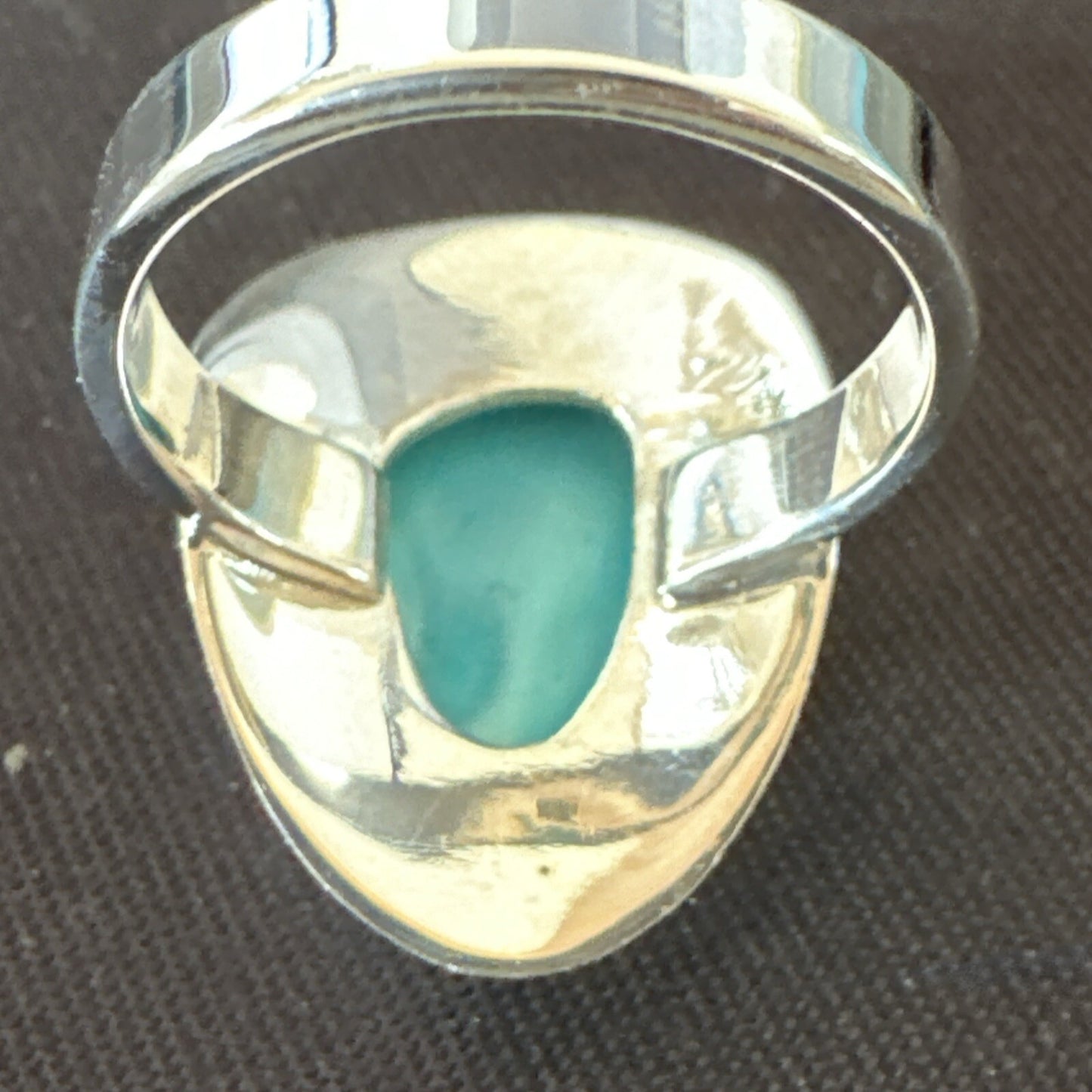 Southwestern Sterling Silver Blue Kingman Turquoise Ring Size 8 18516