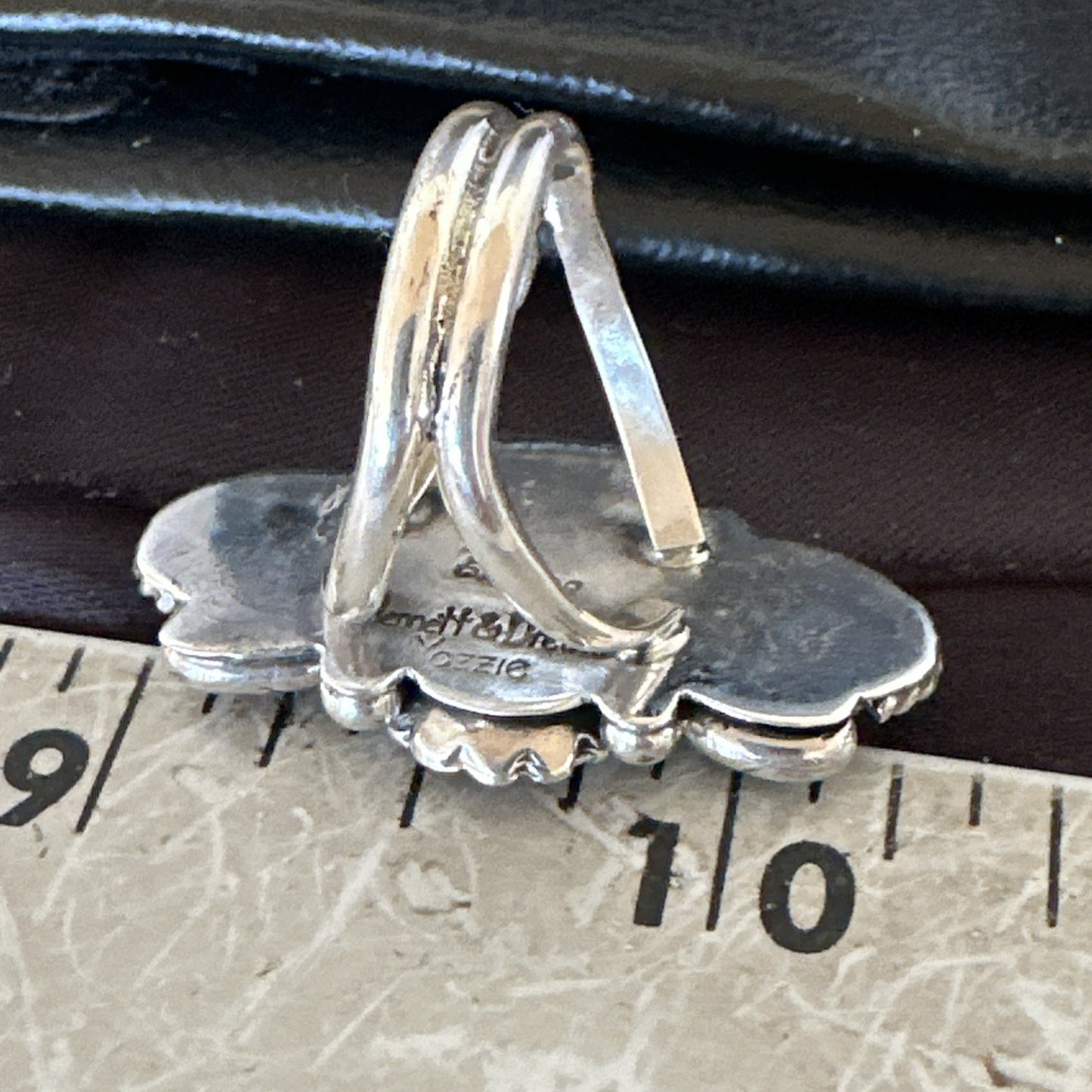 Yazzie Ring Blue Turquoise Navajo Sterling Silver Cluster Size 8 19219
