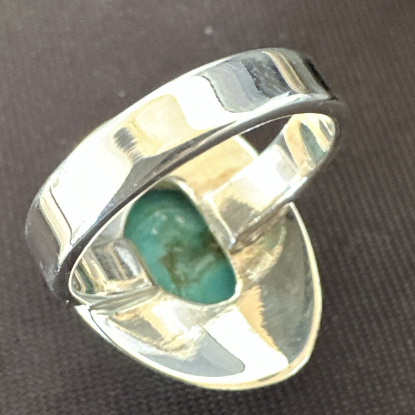 Southwestern Sterling Silver Blue Kingman Turquoise Ring Size 6 18535