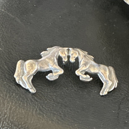 Galloping Horses Pendant Navajo Sterling Silver 2” 15453