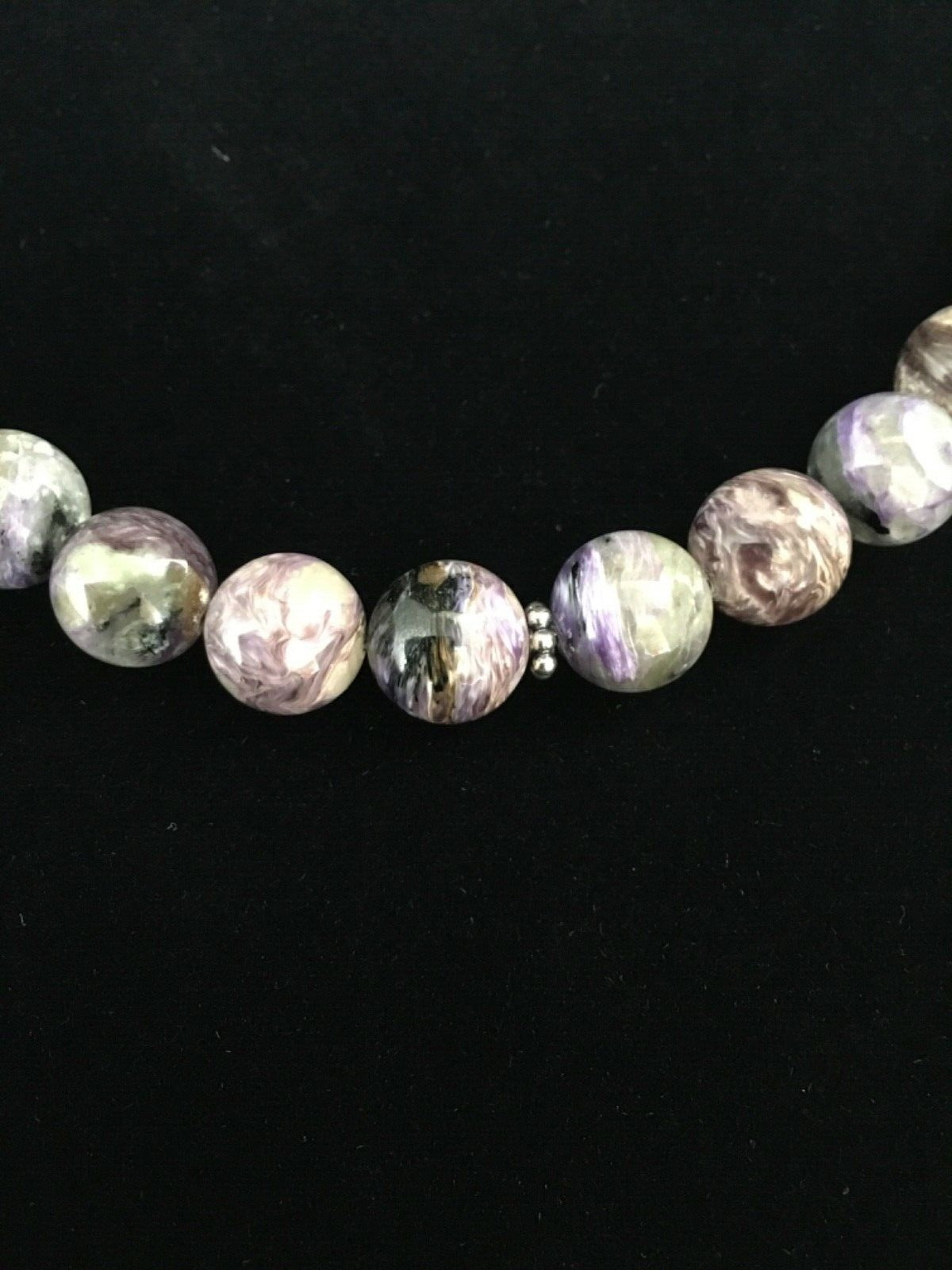 Purple Charoite Navajo Sterling Silver Necklace 20" 1777
