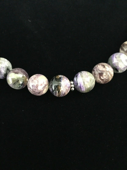 Purple Charoite Navajo Sterling Silver Necklace 20" 1777