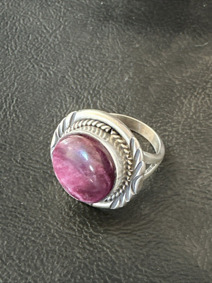 Womens Purple Spiny Oyster Navajo Sterling Silver Ring Size 8 18585