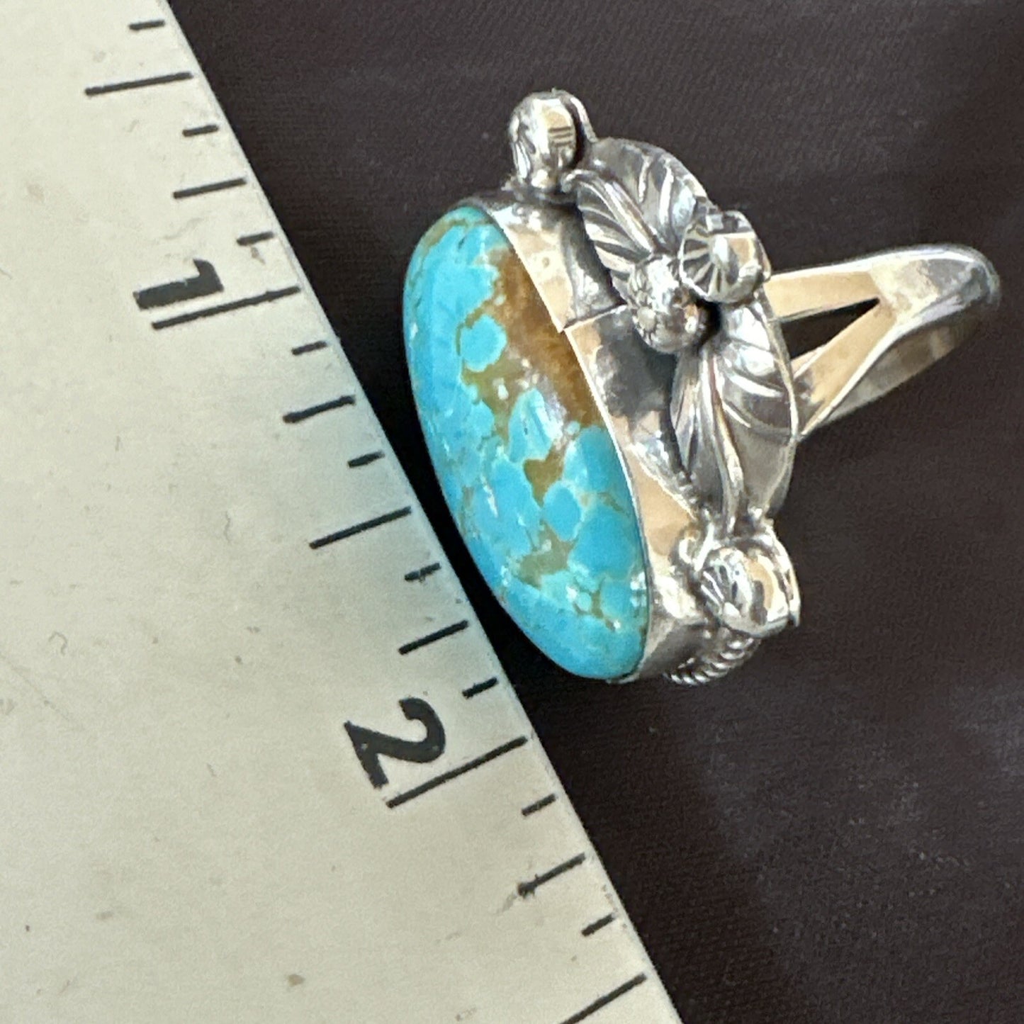 Navajo Sterling Silver Blue Turquoise #8 Ring Sets Sz 8 18106