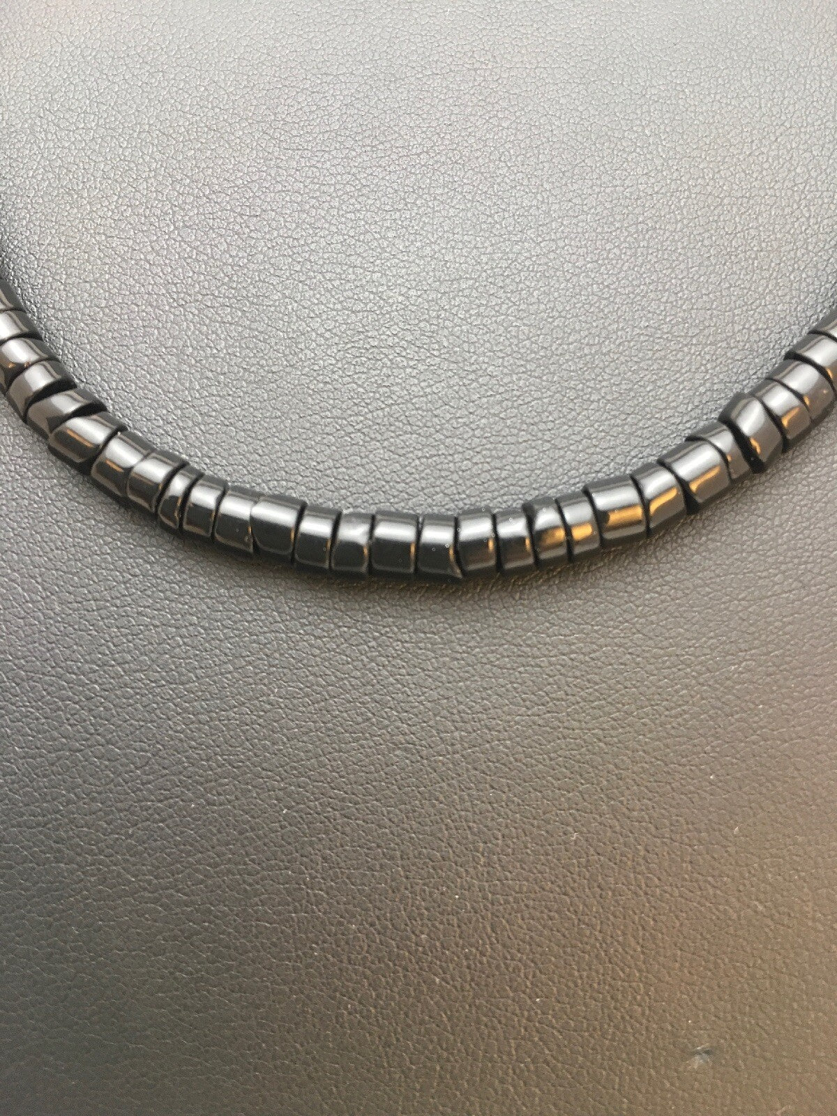 Southwestern White MOP Heishi Black Onyx Sterling Silver Mens Necklace 8901