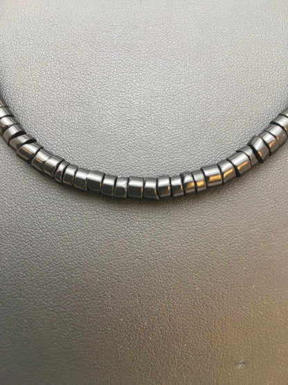 Southwestern White MOP Heishi Black Onyx Sterling Silver Mens Necklace 8901