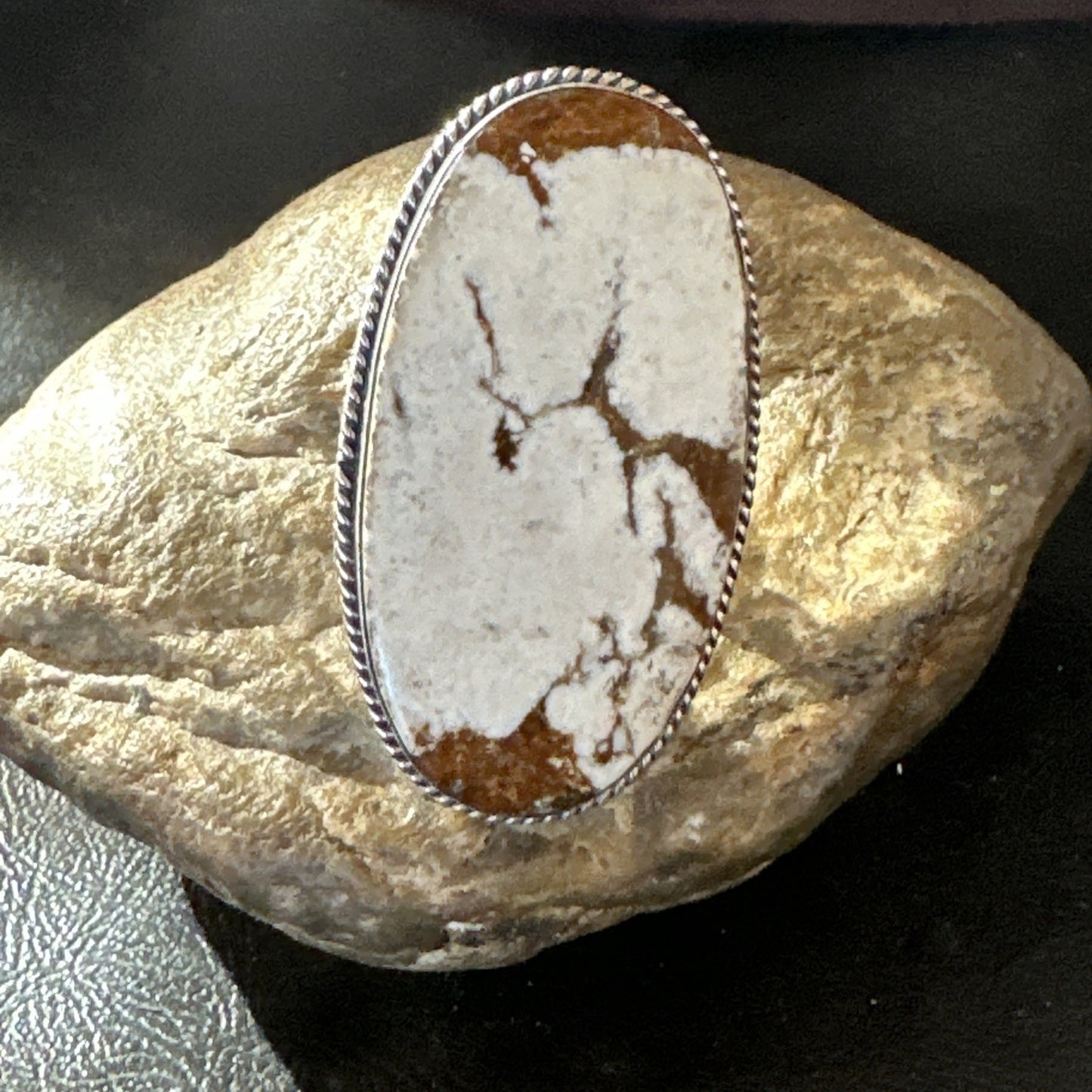 Native American Wild Horse Turquoise Navajo Sterling Silver Ring Size 9.5 19775