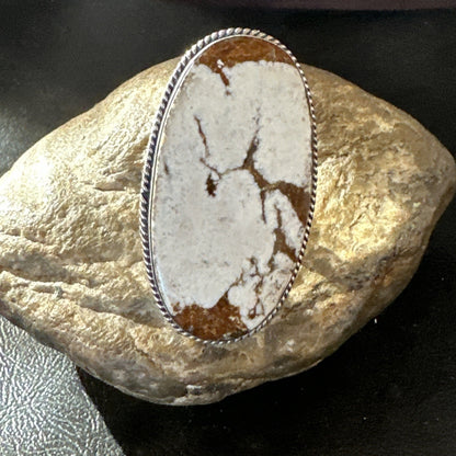 Native American Wild Horse Turquoise Navajo Sterling Silver Ring Size 9.5 19775