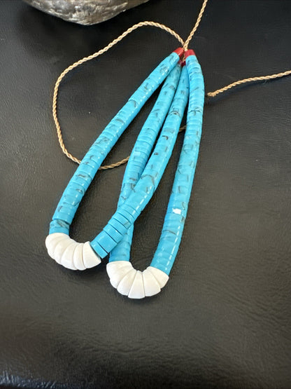 Stabilized Blue Turquoise Jacla Double White Santo Domingo 4.5" 18165