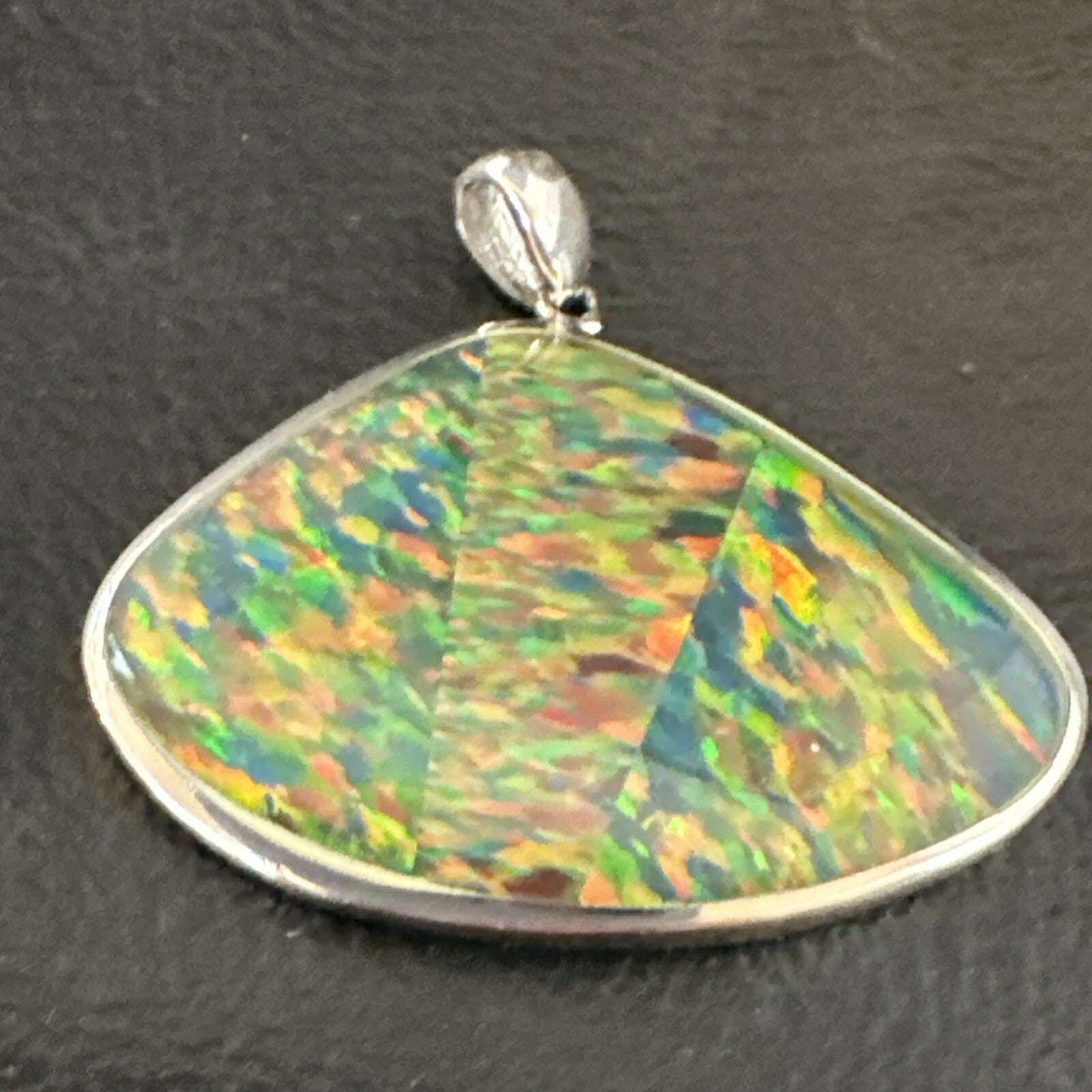 Mens Womens Multicolor Gilson Opal Navajo Sterling Silver Inlay Pendant 18612