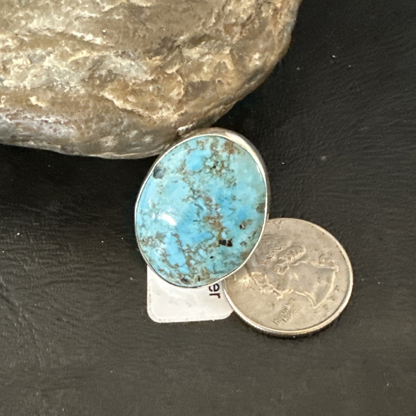 Blue Turquoise#8 Southwestern Sterling Silver Ring Size 7 19731