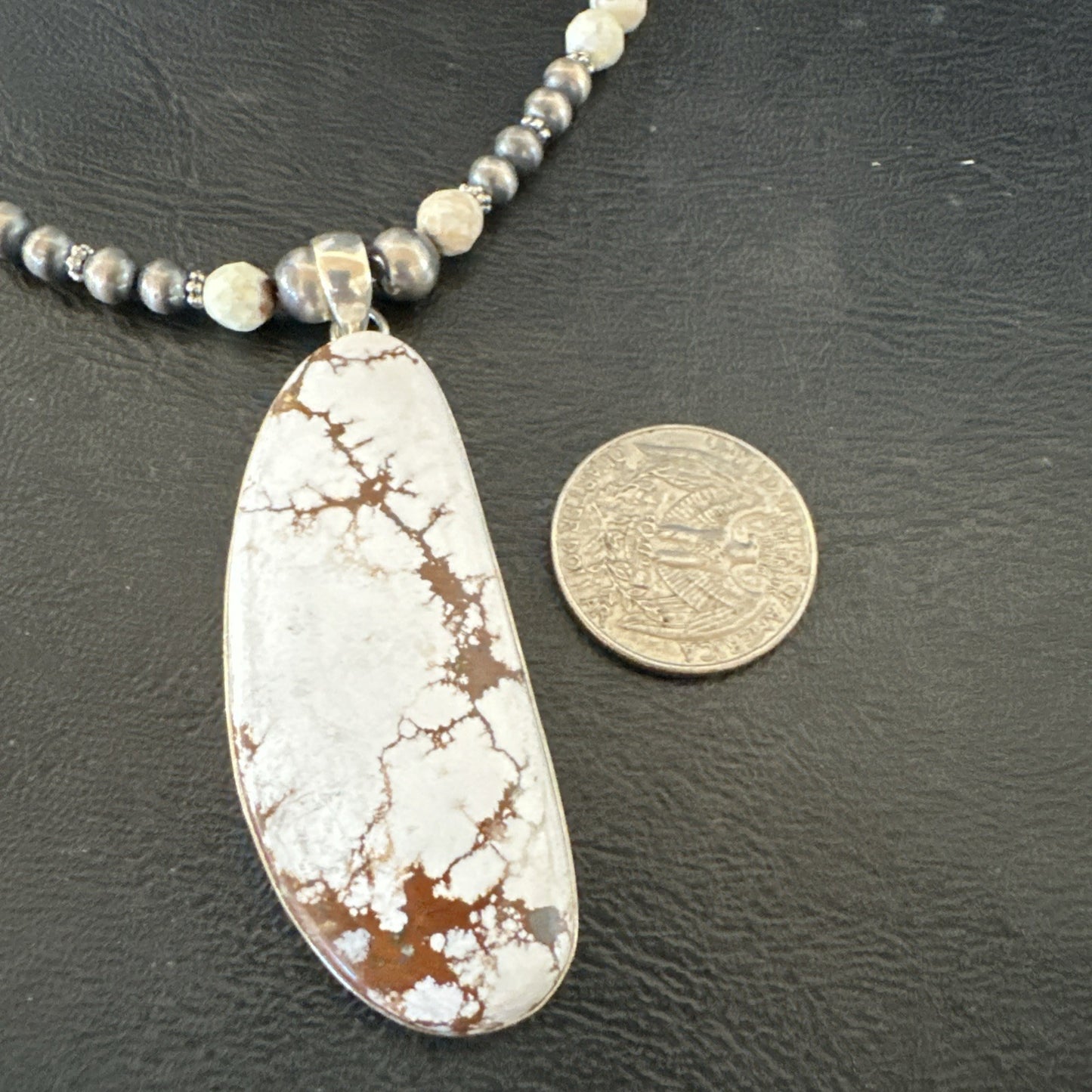 Mens Womens Wild Horse Turquoise Pendant Navajo Sterling Silver Necklace 19572