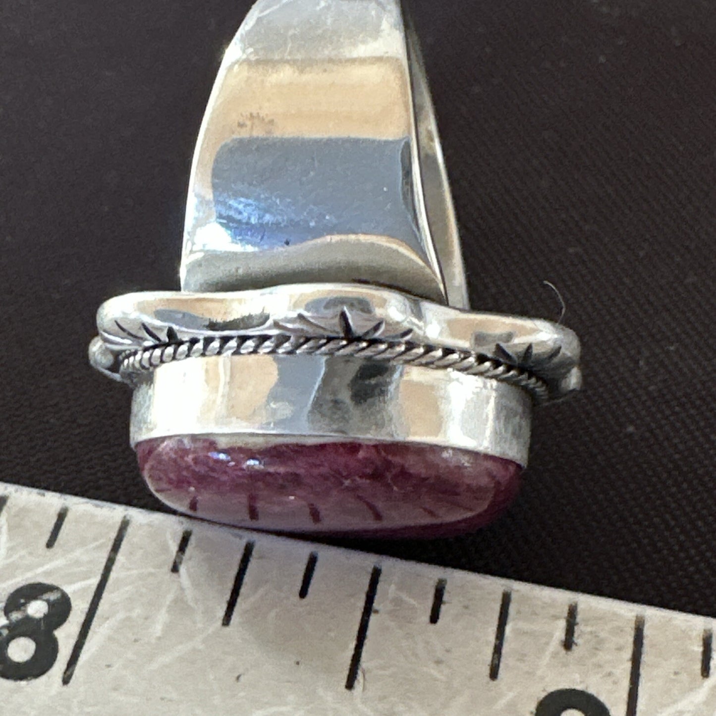 Womens Purple Spiny Oyster Navajo Sterling Silver Ring Size 6 18626