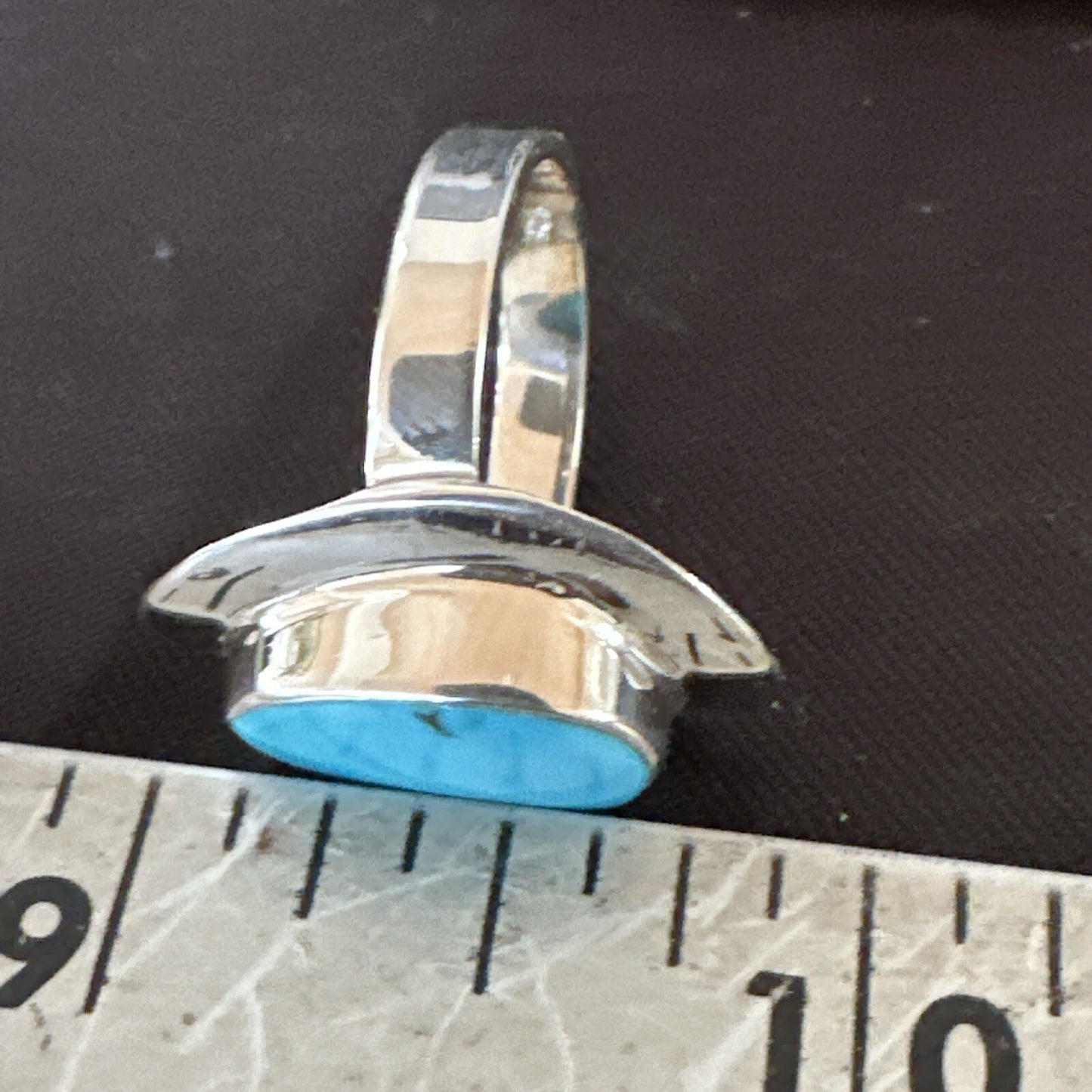 Southwestern Sterling Silver Blue Kingman Turquoise Ring Size 7 18504
