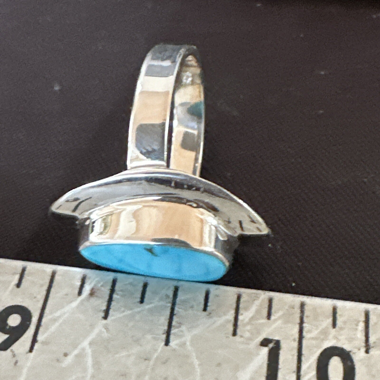 Southwestern Sterling Silver Blue Kingman Turquoise Ring Size 7 18504