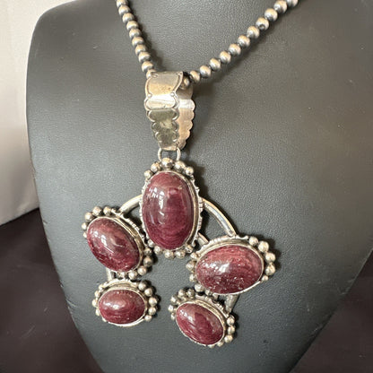 Navajo Purple Spiny Oyster Pendant Necklace Naja Sterling Silver 20" 19029