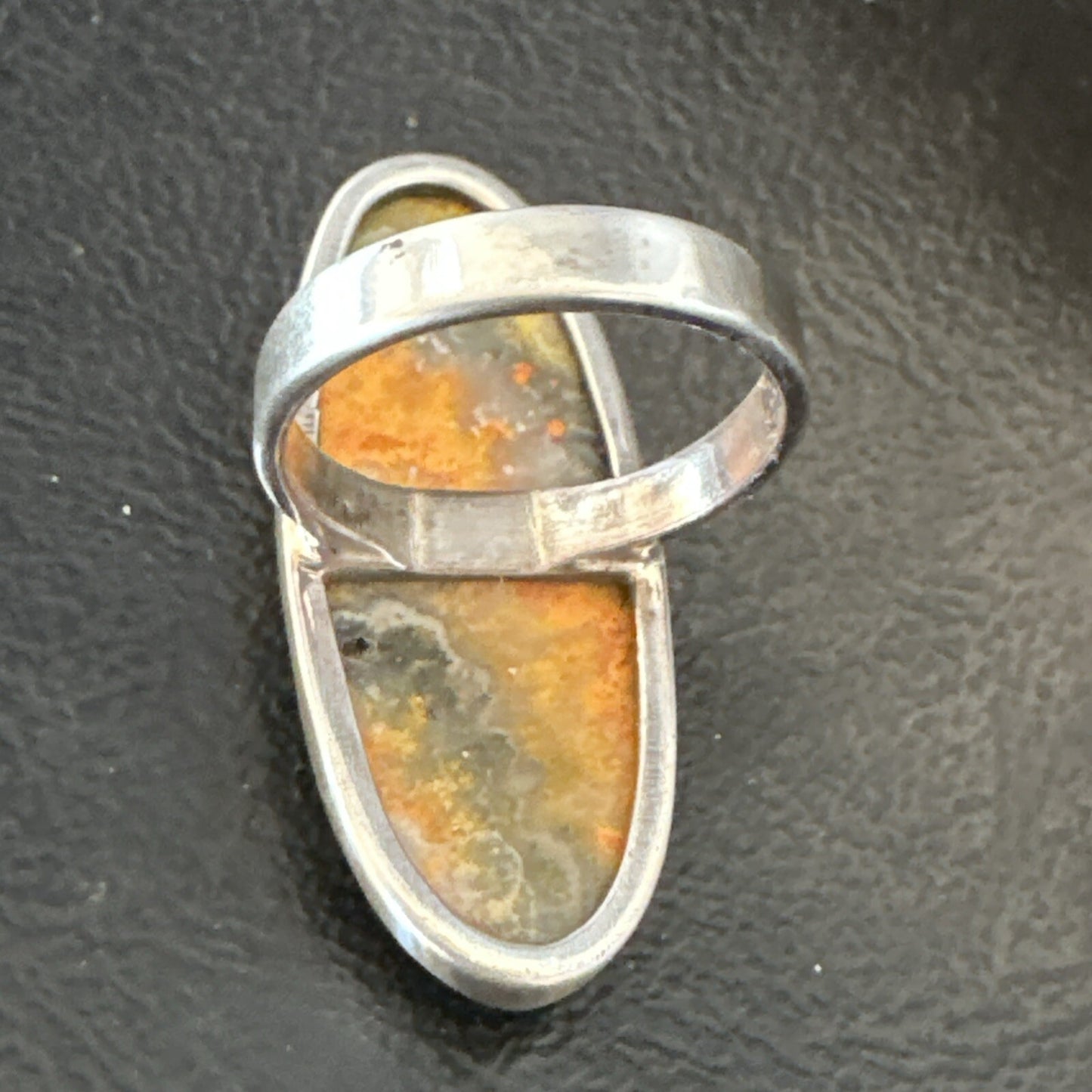 Yellow BumbleBee Jasper Navajo Sterling Silver Ring Size 7 18680