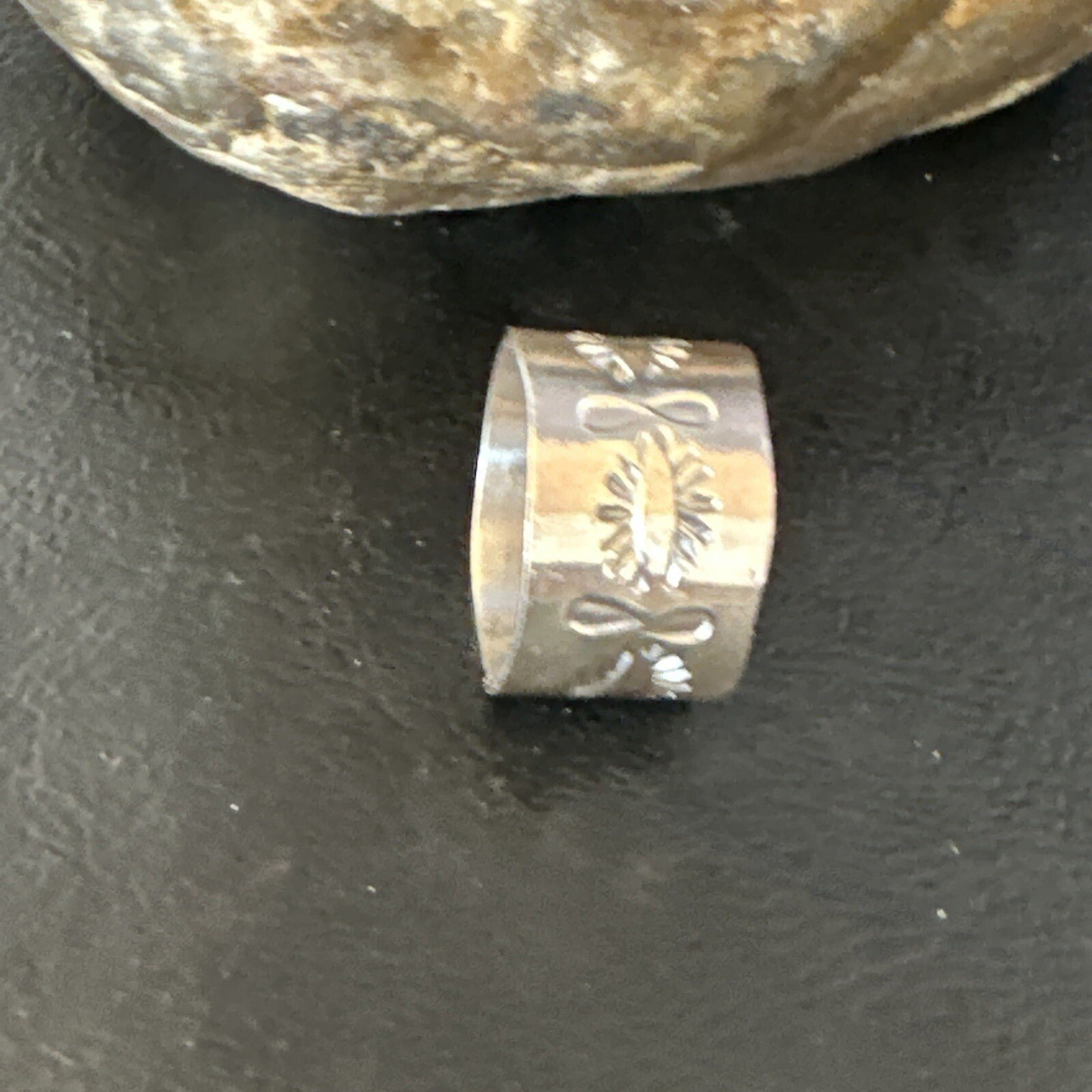 Mens Wide Band Navajo Stamped Sterling Silver Ring Size 9 17162