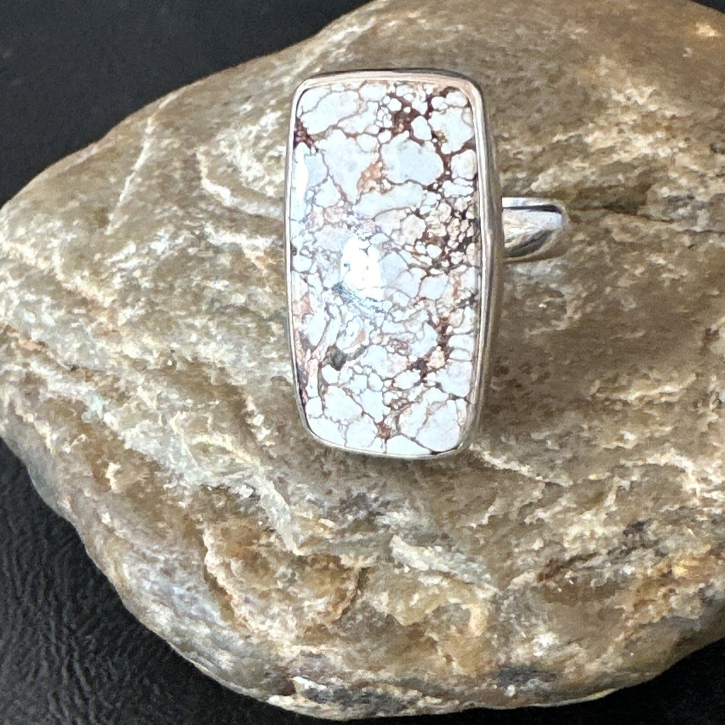 Mens Womens Wild Horse Turquoise Navajo Sterling Silver Ring Sz 8 17347