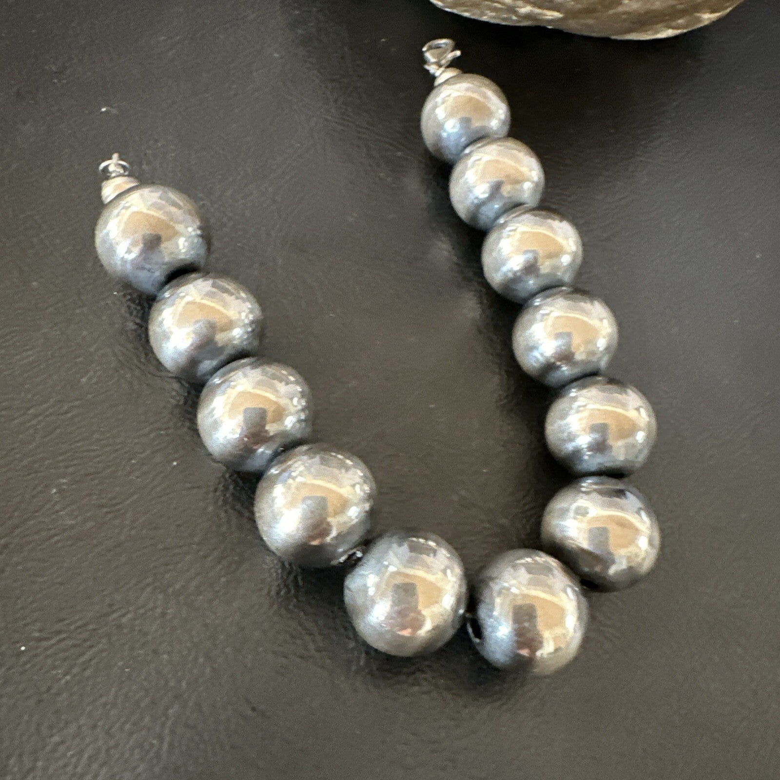 16mm Round Beads 8” Sterling Silver Beads Bracelet 91608