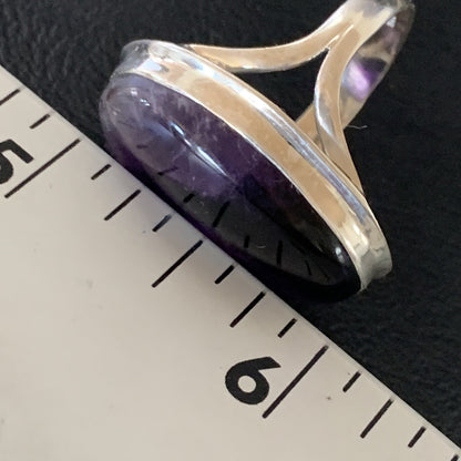 Purple Amethyst Navajo Sterling Silver Ring Size 8.5 12940