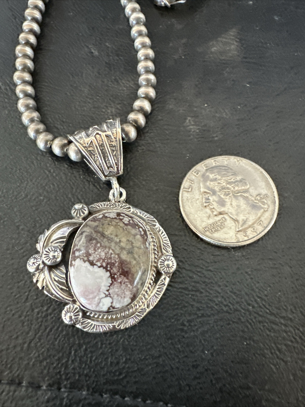 Mens Womens Wild Horse Turquoise Pendant Navajo Sterling Silver Necklace 17802