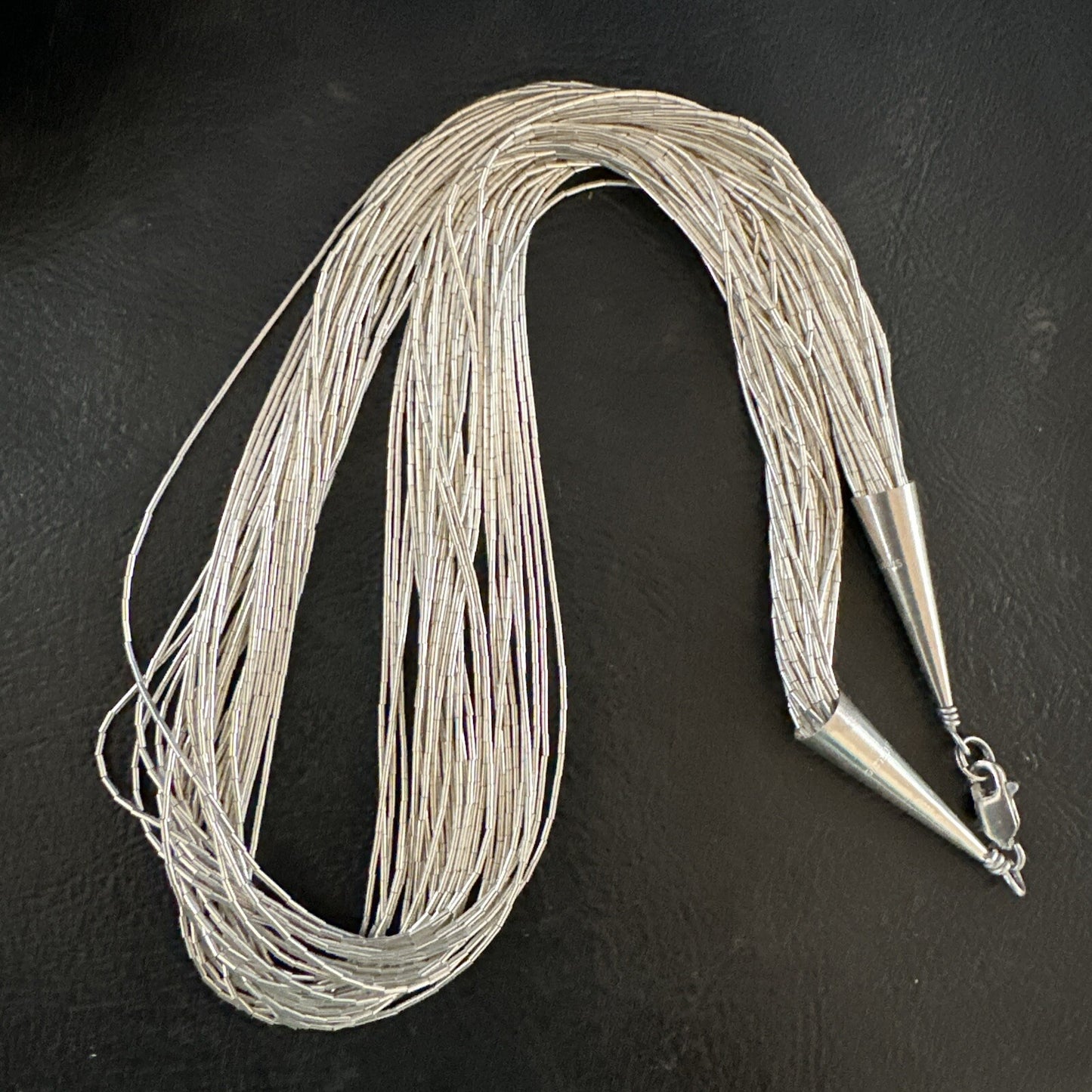 Silver Heishi Liquid All Sterling 30S Necklace 17" 17928